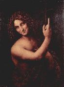 LEONARDO da Vinci Salai as John the Baptist oil painting on canvas